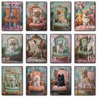 ราคา โปสเตอร์ผ้าใบพิมพ์แบบเรโทรของสุนัข Bichon Frise, Greyhound และ Pomeranian สำหรับการตกแต่งบ้านและของขวัญสำหรับคนรักสุนัข (40222761848)