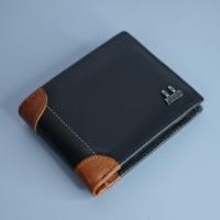 ราคา กระเป๋าสตางค์หนังแท้ กระเป๋าสตางค์ผู้ชาย กระเป๋าสตางค์แฟชั่น ใบสั้น แบรนด์ Paniao สีดำ (7051747538)