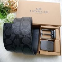ราคา แท้ พร้อมส่งเข็มขัดชายเส้นใหญ่ COACH 22540 Boxed Harness Plaque Reversible Belt In Signature Canvas (21481479299)