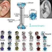 ราคา แหวนเจาะคิ้วแบบเกลียว 3 มม . Cz 1 ชิ้น (9703978137)