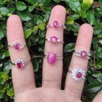 ราคา แหวนพลอยทับทิม แหวนเงิน 92 5% รับประกันพลอยแท้ จิวเวลรี่จากจันทบุรี (28616525254)