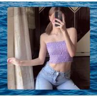 ราคา เกาะอก สมอคทั้งตัว (พร้อมส่ง) สม็อคทั้งตัว สีม่วงพาสเทล อก32-36 (24913014473)