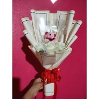 ราคา ช่อดอกไม้ตุ๊กตาใส่ธนบัตร5ใบ ตุ๊กตาหมีกระดาษสีขาว ขนาดตุ๊ดตา4_5 นิ้ว......... (25716090234)