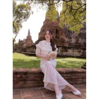 ราคา ชุดเซ็ตL เสื้อลูกไม้+กระโปรงลายผ้าไทย ใส่งานหมั้น งานแต่ง แต่งงาน งานบุญ งานบวช เที่ยว ทำคอนเทนต์สาวไทยสาวหวานใดใดได้หมด (18883345928)