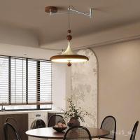 ราคา โคมไฟแขวนแขนแบบวินเทจสำหรับร้านอาหาร สีวอลนัท โคมไฟจานบินใหม่สร้างสรรค์ โคมไฟแขวนบาร์แบบเต็มสเปกตรัม BG6C (48700068597)