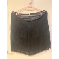 ราคา (Used) กระโปรงสั้น Zara แท้ 100% จาก shop size L ริ้วระบายรอบ สีดำ (13735441765)