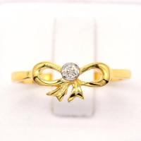 ราคา แหวนเม็ดเดี่ยว โบว์ น่ารักๆ แหวนเพชร แหวนทองเพชรแท้ ทองแท้ 37.5% (9K) ME809 (26122696462)
