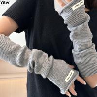 ราคา YEW Arm Warmer Mitten, Fine Soft Long Fingerless Gloves,แฟชั่นลําลองฤดูหนาวถักแขนแขนสําหรับผู้หญิงสาว (57652581497)