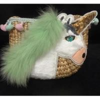 ราคา ส่งต่อ กระเป๋าสาน handmade ลายยูนิคอร์น (2371629633)