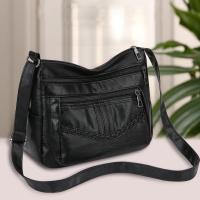 ราคา กระเป๋าสะพายไหล่มีซิป 5 ชั้นสําหรับผู้หญิงกระเป๋าสะพายข้างหนัง ปู่ กันน้ํา (54550433491)