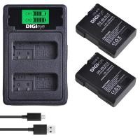 ราคา 1200mAh EN-EL14 EN-EL14A Battery + LCD USB Dual Charger for Nikon D3100 D3200 D3400 D5100 D5600 DF Coolpix P7000 P7100 P (21239242815)