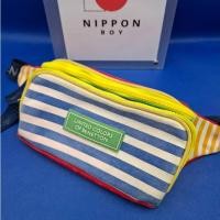 ราคา (ของแท้) กระเป๋าวินเทจ United Colors of Benetton ของแท้ สีมีซีดเฟด Made in Korea (27964751081)