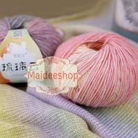 ราคา ไหมพรมคอตตอน+อะคริลิคสีเหลือบ น้ำหนัก 100กรัม Cotton Acrylic Yarn ไหมพรมนุ่มๆ ไหมพรม6Ply ไหมพรมสีสลับ ไหมพรมสีเหลือบ (27512025637)