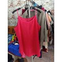 ราคา มือสอง สายเดี่ยวผ้าชีฟองเนื้อทราย ไซส์ใหญ่ ทรงสวย สีชมพูบานเย็น (12518043547)