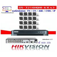 ราคา HIKVISION ชุดกล้องวงจรปิด 2 ล้านพิกเซล 16 ตัว DS-2CE16D0T-ITFS + DS-7216HQHI-K1(S) (6940962710)