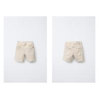 ราคา (AnChi Authentic) (Spain) กางเกงขาสั้นผ้ายืดชาย zara สีเบจครีม (41510632957)