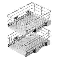 ราคา ดึงตู้ออแกไนเซอร์2แพ็ค,เลื่อนออกชั้นวางจัดเก็บสําหรับห้องครัวห้องน้ําตู้กับข้าวฐานตู้ (45602738232)