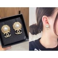 ราคา ของแท้ CHANEL 22C ใหม่รอบมุก Rhinestone ต่างหูสตั๊ดวินเทจ (21494834064)