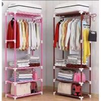 ราคา ตู้เสื้อผ้า ชั้นวางเสื้อผ้า ราวแขวนเสื้อ พร้อมชั้นวางของ (3837001732)