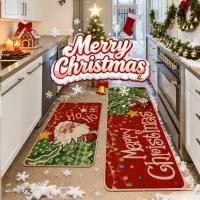 ราคา พรมปูพื้นห้องครัว คริสต์มาส 2 ชิ้น พรมเช็ดเท้านุ่มเรียบสุดๆ ดูดซับ สำหรับห้องนั่งเล่นและพื้นห้องครัว (45751118227)