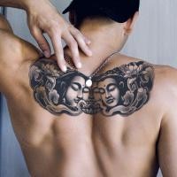 ราคา ลายสักสติ๊กเกอร์สำหรับผู้ชาย กันน้ำ ติดทนนาน สติ๊กเกอร์น้ำผลไม้ ปกปิดรอยแผลเป็น ลายดอกไม้ แขน หัวกะโหลก ปีกนางฟ้าที่ครอบ (43821829423)