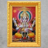 ราคา รูปภาพ รูปมงคล IN23 พระพิฆเนศปางนั่งบนบัลลังก์ เป็นสัญลักษณ์ของความมั่งคั่งและความสำเร็จ 4x6 นิ้ว ตั้งโต๊ะทำงาน (25084335835)