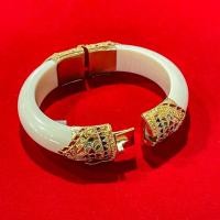 ราคา กำไลงาชอ ขนาด25มิล แท้แน่นอน หุ้มเงินชุบทองลงยา (24841458599)