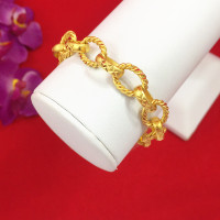 ราคา สร้อยข้อมือทองแฟชั่น ลายโซ่ฝรั่งตัดลาย ความยาว 7 นิ้ว ชุบทอง ทองไมครอน ใส่ได้ทุกโอกาส ใส่อาบน้ำได้ รูปถ่ายจากสินค้าจริ (19888769806)