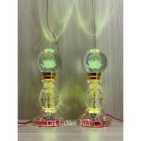 ราคา โคมไฟหมู่บูชาสะพานคริสตัลทรงกลมคู่พร้อมตัวถุงเงิน-ถุงเงินฮวงจุ้ย โคมไฟดอกบัวคริสตัล (26829995821)