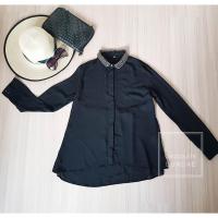 ราคา [มือสอง] เสื้อเชิ้ตแขนยาว สีดำ H&M (1878853409)