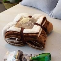 ราคา mass 0011 ผ้าห่มขนแกะ Ultimate สีน้ำตาลเข้มทูโทนขาว สวย สดใส 8ฟุต (1774670554)