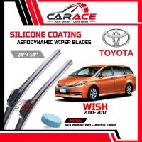 ราคา Toyota Wish 2010-2017 CARAC Aerodynamic SILICONE ใบปัดน้ําฝน 24"+14" Toyota Wish Wiper Silicone(1Set) (43777497987)