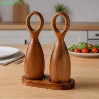 ราคา เจรีมี 2ชิ้นพริกไทยเกลือบดขวด,ปรับอนุภาคขนาดเซรามิกแกนอะคาเซียไม้พริกไทย,ที่มีฐานจัดเก็บสไตล์นอร์ดิกบาร์บีคิวเกลือและพริกไทยขวดสเต็ก (50553612197)