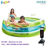 ราคา Intex สระน้ำเป่าลมทรงกลม ซีทรู 2.03x0.51 ม. รุ่น 57489 + ที่สูบลมดับเบิ้ลควิ๊ก วัน รุ่น 68612 (1063976493)
