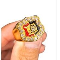 ราคา แหวนนายร้อย ลงยาแดงดำ ฝังประดับพลอย ไซส์ 5 ขนาด (24812377400)