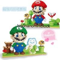 ราคา Legonano เลโก้ นาโน lego nano nanoblock มาริโอ้แดง/เขียว พร้อมฉาก size จัมโบ้ (891785828)