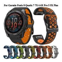 ราคา 26 มม.22 มม.Quickfit สายนาฬิกาซิลิโคนสําหรับ Garmin Fenix 8 7X 7 6X 6 Epix Pro Gen 2 5X 5 Plus สายคล้อง Quickfit สร้อยข้อมือสายรัดข้อมือเข็มขัด (43201368670)