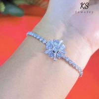 ราคา สร้อยข้อมือแบบรูดฟรีไซส์งานชุบทองคำขาว,สร้อยข้อมือฝังเพชร,XB00045 (14610067870)