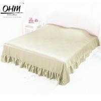 ราคา OHM ผ้าคลุมเตียงชายระบาย ผ้าซาตินแท้ 440 เส้น (เกรดพรีเมี่ยม) ขนาด 96 นิ้ว x 108 นิ้ว (สีทองอ่อน) (1144251047)