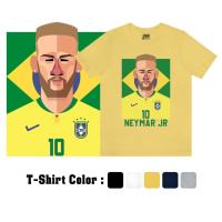 ราคา PSM เสื้อยืดลายนักฟุตบอล ลาย Neymar JR ชุดฟุตบอลทีมชาติบราซิล ฟุตบอลโลก 2022 (21766275091)
