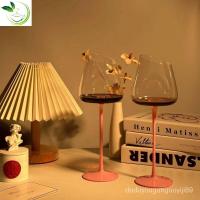 ราคา แก้วไวน์แดงสีชมพูใช้ในบ้านบอร์โดซ์สีดำผูกโบว์แก้วคริสตัลถ้วยสูงแก้วไวน์ชุดกล่องของขวัญ Y2FV (20186336041)