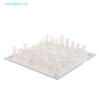ราคา Remitglory 1Set Craft Crystal Glass Chess Set กระดานหมากรุกอะคริลิค Anti-broken Elegant Glass Chess Pieces Board Game Family Chess Game TH (42475470672)