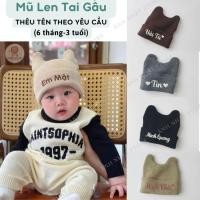 ราคา ( EMBROIDERED NAME) หมวกไหมพรมหูหมีปักชื่อได้ตามต้องการสําหรับหมวกขนสัตว์ฤดูหนาวที่อบอุ่นสําหรับทารก 6 เดือน-3 ปี (45253778627)