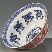 ราคา เครื่องลายครามโบราณสินค้าเก่าคอลเลกชันผลิตในราชวงศ์ชิงเฉียนหลงสีฟ้าสีขาวพาสเทลดอกไม้ชาม11.7.4 (41076204358)