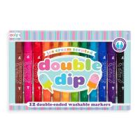 ราคา DOUBLE DIP ICECREAM SCENTED MARKERS สีเมจิกเด็กกลิ่นไอติม ทั้งหัวตัดและหัวแหลมในแท่งเดียว ทุกแท่งมีกลิ่นไอติมไม่ซ้ำ (8870613224)