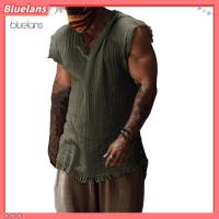 ราคา บลูแลนส์ ผู้ชายเสื้อกั๊กสีทึบสบายๆที่เดินทางมาพักผ่อนแต่ละแบบเก่าหลวมประเภทฉีกขอบโวลต์คอแขนกุดผู้ชายเสื้อกล้ามเสื้อผ้าทุกวัน (55152898159)