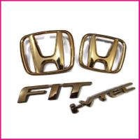 ราคา แผ่นป้าย โลโก้ ติดรถยนต์ 4 ชิ้น Honda JAZZ /FIT ivtec 2008-2013 GE8 gold Car Logo Emblem งานเนียนๆ ส่งด่วนส่งไว (23458684555)