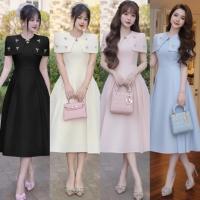 ราคา MILA10 12 เดรสสายเดี่ยวสีขาว+เสื้อคลุมไหล่+เข็มกลัดโบว์เพชร ใส่ออกงาน งานบุญ งานบวช แฟนนาค สวย ดูดี (48151886290)