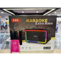 ราคา ลำโพงคาราโอเกะบลูทูธพร้อมด้ามจับหนัง KBQ-2304 ลำโพงเสียงเบสหนักสำหรับปาร์ตี้คาราโอเกะในครอบครัวพร้อมไมโครโฟนไร้สาย 2 ตัว (43350492165)
