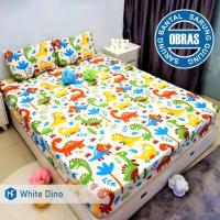 ราคา NF ชุดผ้าปูที่นอน หมอนข้างคุณภาพ หมอนเด็ก Cute Motif Nice Motif WHITE DINO Disperse ผ้าปูที่นอน 120 160 180 200 (26365154707)